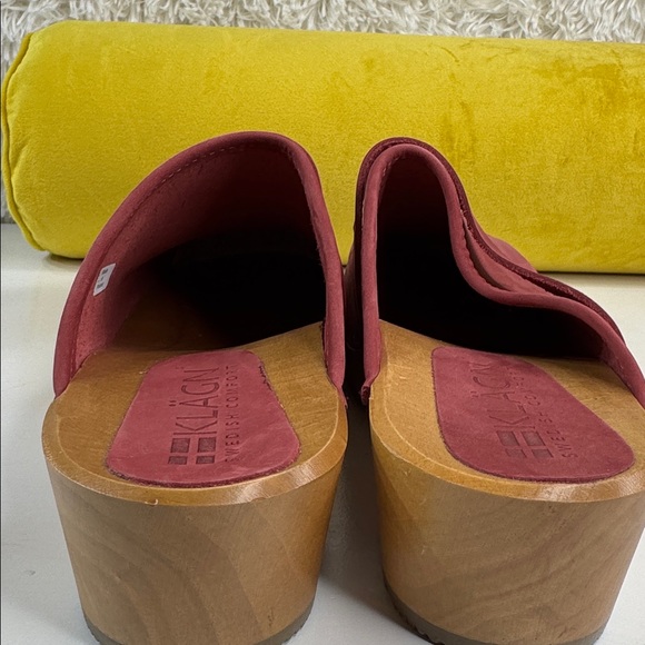 NWOT • KLÄGN • Maja Wood Open Back in Berry Nubuck Leather • ❤️ • Size 41 • - Picture 9 of 17